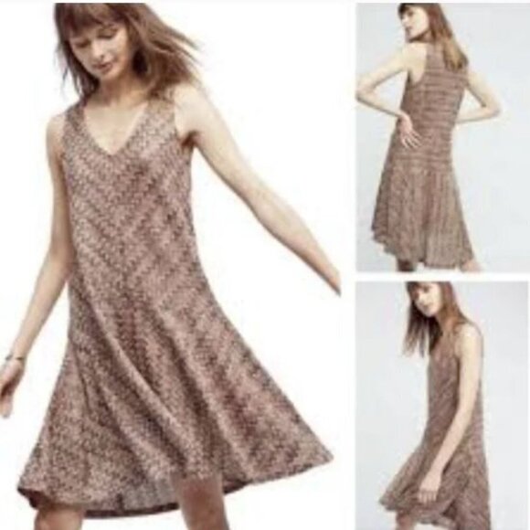 Anthropologie Dress Size M Maeve Westwater Chevron Knit - Picture 1 of 7
